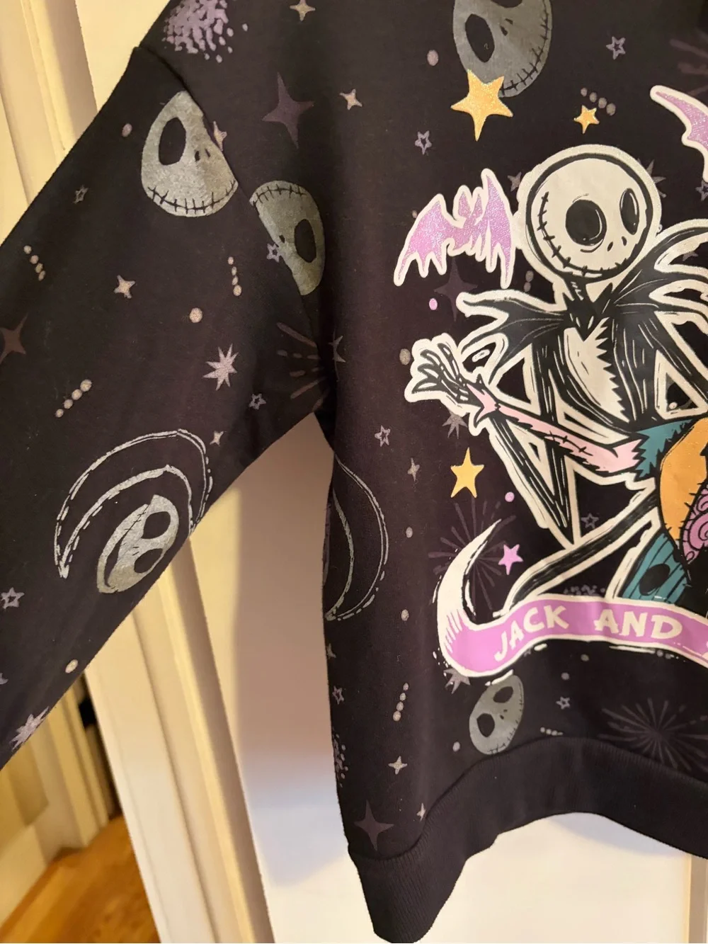The Nightmare Before Christmas Jack & Sally Graphic Sweatshirt -  Girls size 7/8